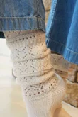 Pointelle Knit Slouch Socks Ecru /30=
